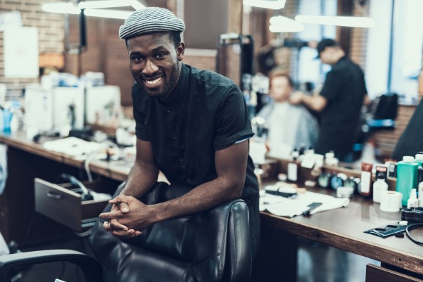 barber in his shop